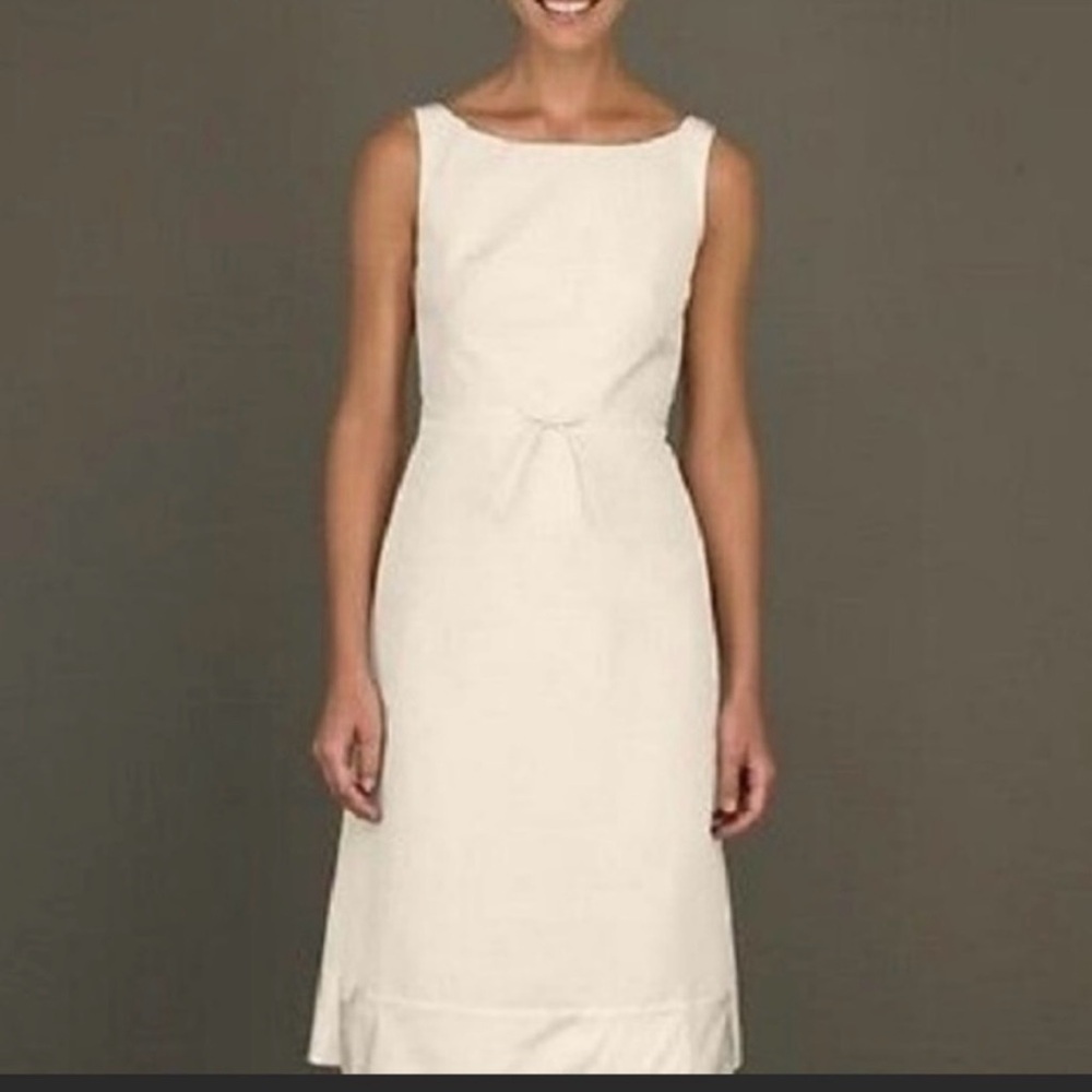 J. Crew Fit and Flare Ivory Silk Faille Dress NWT